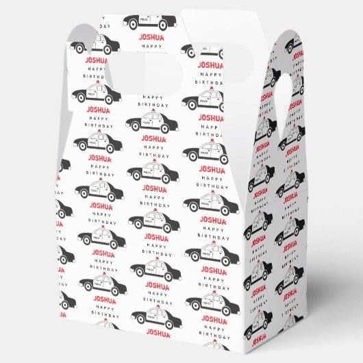 玩具警察車名前をカスタムする子供の誕生日 フェイバーボックス (オープン)