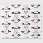 玩具警察車名前をカスタムする子供の誕生日 ラッピングペーパー (フラット)