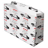 玩具警察車名前をカスタムする子供の誕生日 ラージペーパーバッグ (裏面アングル)