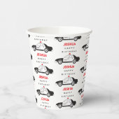 玩具警察車名前をカスタムする子供の誕生日 紙コップ (左)