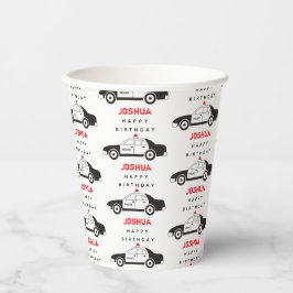 玩具警察車名前をカスタムする子供の誕生日 紙コップ