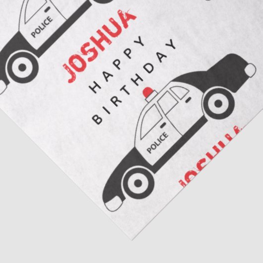 玩具警察車名前をカスタムする子供の誕生日 薄葉紙 (詳細)