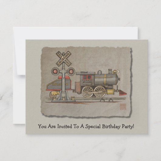 玩具電車 招待状 (正面)