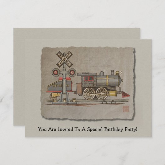 玩具電車 招待状 (正面/裏面)