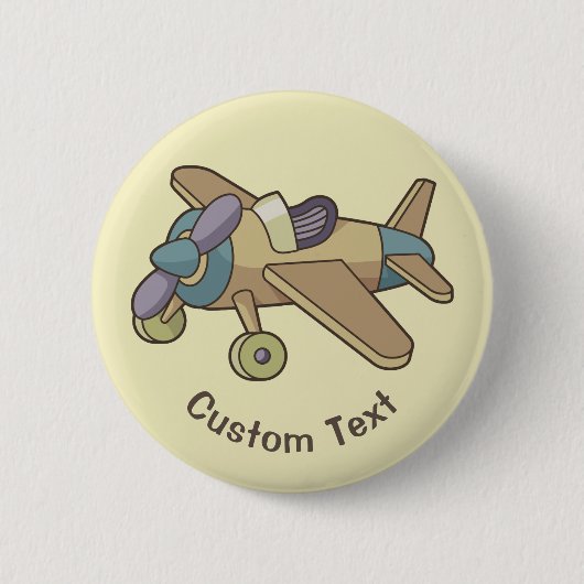 玩具飛行機 缶バッジ (正面)