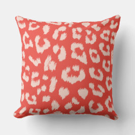 珊瑚およびモモのヒョウのリバーシブルのプリントの枕 クッション