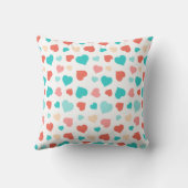 珊瑚および水のハートの枕 クッション (裏面)