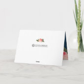 珊瑚および海軍結婚式のサンキューカード サンキューカード (裏面)