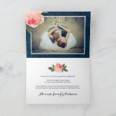 珊瑚および海軍結婚式のサンキューカード サンキューカード (内部)
