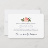 珊瑚および濃紺のぼろぼろのシックなサンキューカード サンキューカード (裏面)