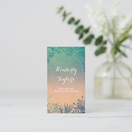 珊瑚および熱帯海の宝物リース 名刺 (スタンド正面)