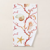 珊瑚および貝殻の浴室タオルセット バスタオルセット (ハンドタオル)