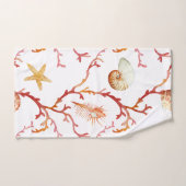 珊瑚および貝殻の浴室タオルセット バスタオルセット (ハンドタオル)