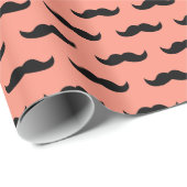 珊瑚および黒い口ひげパターン ラッピングペーパー (ロールコーナー)