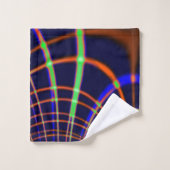 珊瑚から石灰緑色と青色に尖った曲線 バスタオルセット (ウォッシュタオル)