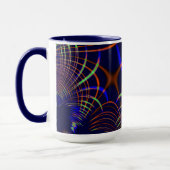 珊瑚から石灰緑色と青色に尖った曲線 マグカップ (左)