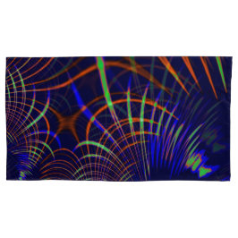 珊瑚から石灰緑色と青色に尖った曲線 枕カバー