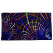 珊瑚から石灰緑色と青色に尖った曲線 枕カバー (正面右)