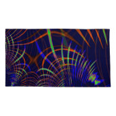 珊瑚から石灰緑色と青色に尖った曲線 枕カバー (裏面-左)