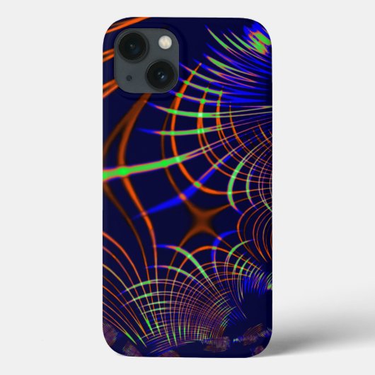 珊瑚から石灰緑色と青色に尖った曲線 Case-Mate iPhoneケース (裏面)