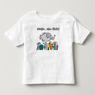 珊瑚とのかわいい象の魚場面 トドラーTシャツ