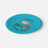 珊瑚とのかわいい象の魚場面 ペーパープレート (アングル)