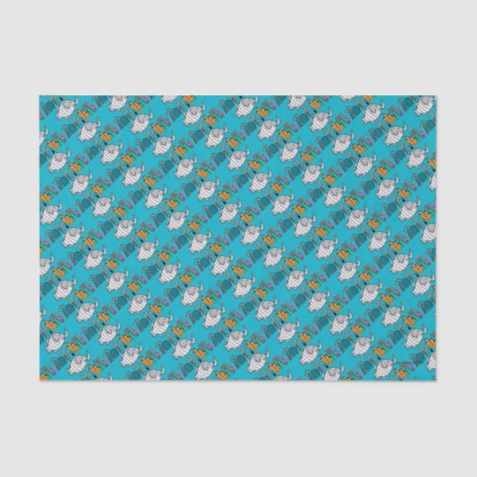 珊瑚とのかわいい象の魚場面 薄葉紙 (正面)