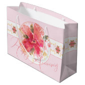珊瑚とトープがあるピンク ラージペーパーバッグ (裏面アングル)