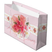 珊瑚とトープがあるピンク ラージペーパーバッグ (正面アングル)