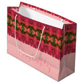 珊瑚とブルゴーニュが入ったピンク ラージペーパーバッグ (正面アングル)