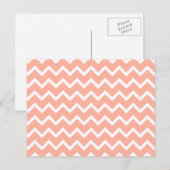 珊瑚と白ジグザグパターン ポストカード (正面/裏面)