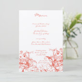 珊瑚と鳥と渦巻きのウェディングメニュー メニュー (スタンド正面)