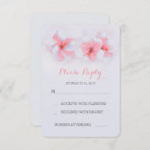 珊瑚によってはビーチ結婚式RSVPカードが開花します 出欠カード (正面/裏面)