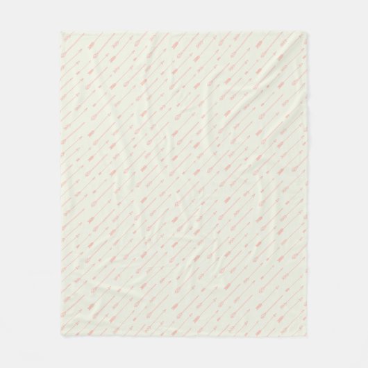 珊瑚によって輪郭を描かれる矢パターン フリースブランケット (正面)
