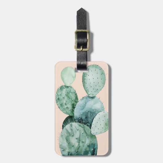 珊瑚のあなたの一流の|のサボテンを加えて下さい ラゲッジタグ (正面縦)