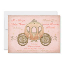 珊瑚のおとぎ話のプリンセスのベビーシャワー招待状