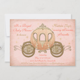 珊瑚のおとぎ話のプリンセスのベビーシャワー招待状 招待状