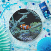 珊瑚のかわいいピエロの魚 ペーパープレート (パーティー)
