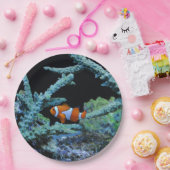 珊瑚のかわいいピエロの魚 ペーパープレート (パーティー)