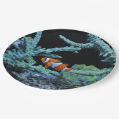 珊瑚のかわいいピエロの魚 ペーパープレート (アングル)