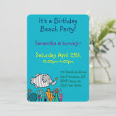 珊瑚のかわいい象の魚の姿 招待状 (スタンド正面)