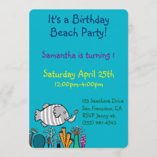 珊瑚のかわいい象の魚の姿 招待状