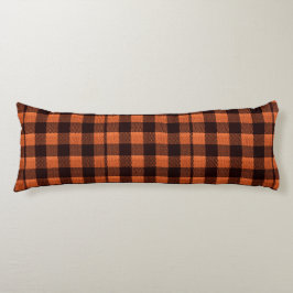 珊瑚のオレンジギンガムによって市松模様にされるパターンバーラップの一見 ボディピロー
