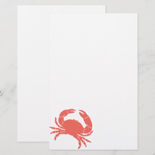 珊瑚のカニ 便箋 (正面/裏面)