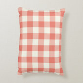 珊瑚のギンガムパターンアクセントの枕 アクセントクッション (裏面(縦))