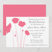 珊瑚のケシのブライダルシャワーの招待 招待状 (正面/裏面)