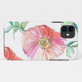 珊瑚のケシの水彩画のiPhoneの場合 Case-Mate iPhoneケース (裏面(横))