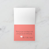 珊瑚のシェブロンはノート感謝していしています サンキューカード (内部)