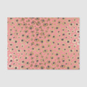 珊瑚のシックでフェイクな金ゴールドそして黒いチータのプリント 薄葉紙 (正面)