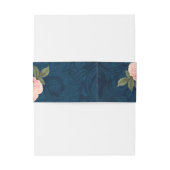 珊瑚のシャクヤクおよび濃紺の腹バンド 招待状ベリーバンド (裏面例)